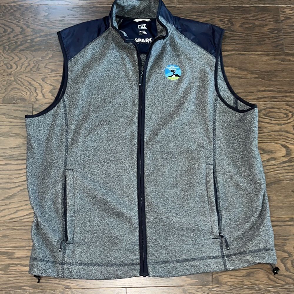 C & B Spark System Pebble Beach AT & T Pro Am Fleece Zipper Golf Jacket Vest XL